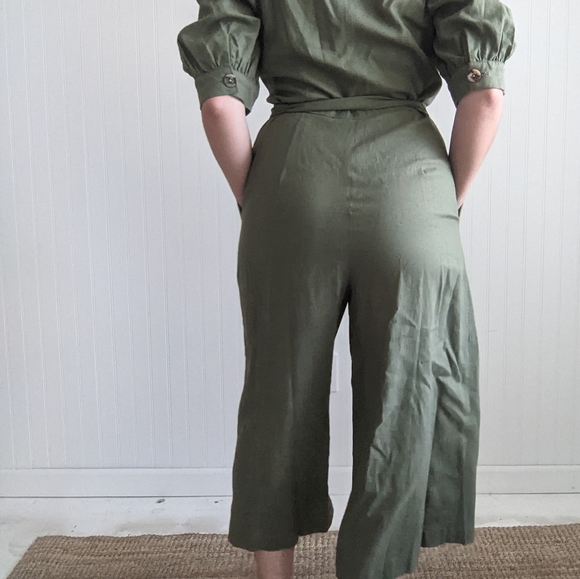 Olive green off the shoulder jumpsuit - Picture 5 of 5